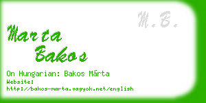 marta bakos business card